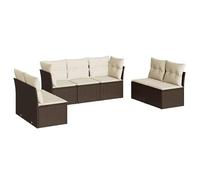 Eleganz Ensemble de 7 meubles de jardin en rotin PE et acier revêtu par pulvérisation - Durable et résistant aux intempéries - Parfait pour la terrasse et le jardin - Vivre confortablement en plein