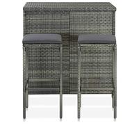 Eleganz Ensemble de bar 3 pièces en rotin PE et acier - Ensemble de salle à manger moderne pour terrasse et jardin - Durable et résistant aux intempéries