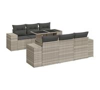 Eleganz Ensemble de canapé de jardin avec coussins, en rotin PE et acier revêtu par pulvérisation, résistant aux intempéries et facile d'entretien, idéal pour les terrasses et les jardins