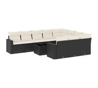 Eleganz Ensemble de canapé de jardin de 11 pièces avec coussins en rotin PE et acier revêtu par pulvérisation, durable et résistant aux intempéries, parfait pour la terrasse et le jardin