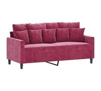 Eleganz Ensemble de canapé futon 3 pièces en velours bordeaux - Assise confortable avec coussins pour salon, chambre à coucher ou espace invité - Solution de canapé moderne et durable