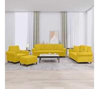 Eleganz Ensemble de canapé futon 4 pièces, avec coussin, en velours jaune, confortable, pour salon, chambre à coucher ou bureau, moderne et élégant