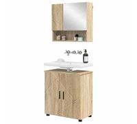 Eleganz Ensemble de meubles de salle de bain, 2 pièces, chêne Sonoma, en bois et métal, moderne, avec espace de rangement, pour lavabo et WC, durable et facile d'entretien