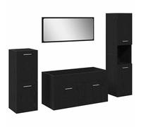 Eleganz Ensemble de meubles de salle de bain, 4 pièces, chêne noir, 30 x 30 x 130 cm, matériau à base de bois, design moderne, solution de rangement pour toilettes d'invités et salle de bain familiale