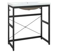 Eleganz Ensemble de meubles de salle de bain avec lavabo - Noir - Fer revêtu par pulvérisation - Meuble moderne pour petites salles de bain - Durable et élégant