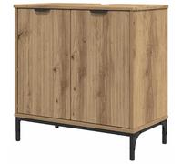 Eleganz Ensemble de meubles de salle de bain en bois - Meuble sous-lavabo avec espace de rangement aspect chêne - Fabriqué à la main pour une salle de bain élégante