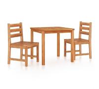 Eleganz Ensemble de table de jardin 3 pièces en teck massif, durable et résistant aux intempéries, pour terrasse, jardin, balcon, mobilier d'extérieur élégant pour moments de détente