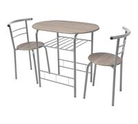Eleganz Ensemble de table de petit-déjeuner en fer + MDF - Ensemble de salle à manger moderne pour les petits espaces - Durable et peu encombrant - Parfait pour la cuisine ou le balcon