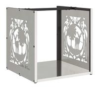 Eleganz Étagère à bois de chauffage, en acier inoxydable, 40 x 40 x 40 cm, pour cheminées, stable, résistante aux intempéries, rangement pratique pour le jardin, la terrasse ou le salon