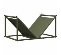 Eleganz Étagère à bois de chauffage en acier laminé à froid pour bois de cheminée, robuste et durable, peu encombrante, 70 x 43 x 34,5 cm, vert olive, idéale pour le salon, le jardin ou la terrasse
