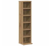 Eleganz Étagère à CD, chêne artisanal, 21 x 20 x 88 cm, en matériau dérivé du bois, étagère élégante pour salon, bureau ou cuisine, durable et peu encombrante