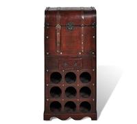 Eleganz Étagère à vin en contreplaqué pour 9 bouteilles avec coffre de rangement - Étagère en bois élégante pour cave à vin, salon ou cuisine - Peu encombrant et stable