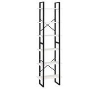 Eleganz Étagère de rangement blanche, 60 x 30 x 210 cm, en bois massif de pin et métal, système d'étagères stable, pour entrepôt, cave et garage, peu encombrante et durable
