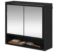 Eleganz Étagère murale de salle de bain, aspect chêne noir, 65 x 20 x 60 cm, ensemble de meubles de salle de bain élégant, peu encombrant et stable, idéale pour les toilettes d'invités ou la salle de