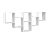 Eleganz Étagère murale en bois - Blanc - 159 x 18 x 66 cm - Étagère murale élégante pour salon, chambre ou cuisine - Solution de rangement stable pour livres, décoration et plus encore
