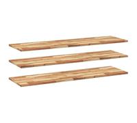 Eleganz Étagère murale en bois massif d'acacia, 3 pièces, 160 x 40 x 2 cm, traitée à l'huile, étagère élégante pour salon, cuisine ou bureau, robuste et durable