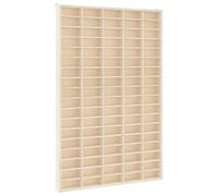 Eleganz Étagère murale en contreplaqué avec 90 compartiments - Vitrine de collection pour pièces de monnaie, timbres et plus encore - Étagère en bois stable 50,5 x 4,5 x 79 cm