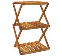 Eleganz Étagère pliante en bois d'acacia massif à 3 étages, 43 x 31 x 63 cm, traitée à l'huile, peu encombrante et durable, pour salon, cuisine ou bureau