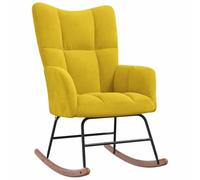 Eleganz Fauteuil à bascule Ottoman jaune moutarde - Fauteuil à bascule confortable en velours pour salon et balcon, peu encombrant et confortable, idéal pour les petits espaces
