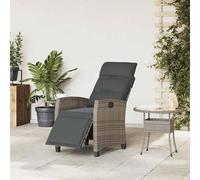 Eleganz Fauteuil de jardin avec table d'appoint en rotin synthétique et acier - Fauteuil de salon réglable pour jardin, terrasse ou balcon - Durable et résistant aux intempéries