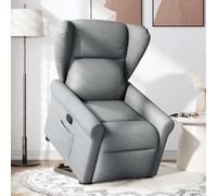 Eleganz Fauteuil de relaxation avec aide à se relever, ottoman en tissu confortable pour salon et chambre à coucher, gris clair, idéal pour les personnes âgées et les restrictions de mobilité