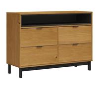 Eleganz FLAM - Commode à tiroirs 110 x 40 x 80 cm en pin massif - Ensemble de meubles de salon - Élégant et durable pour plus d'espace de rangement - Idéal pour les petites pièces