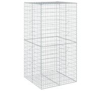Eleganz Gabion avec couvercle - 100 x 100 x 200 cm - En fil de fer inoxydable - Grille stable pour l'entretien du jardin, les regards indiscrets et l'aménagement paysager - Résistant aux intempéries