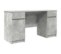 Eleganz Grand bureau avec étagère Gris béton 140 x 49 x 76 cm - Poste de travail en bois - Solution de rangement pour l'organisation du bureau