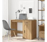 Eleganz Grand bureau en chêne artisanal, 100 x 49 x 75 cm, en matériau dérivé du bois, durable et élégant, pour les lieux de travail modernes