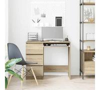 Eleganz Grand bureau en chêne Sonoma 90 x 45 x 76 cm en matériau dérivé du bois - Durable et élégant pour les lieux de travail modernes