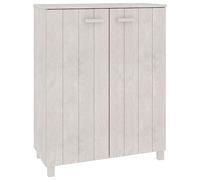 Eleganz Hamar Armoire à chaussures blanche, 85 x 40 x 108 cm, en bois massif de pin et MDF, élégante étagère à chaussures pour les petits espaces, durable et peu encombrante