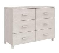 Eleganz Hamar - Buffet blanc - 113 x 40 x 80 cm - Bois de pin massif et MDF - Ensemble de meubles de salon, durable et élégant - Rangement parfait pour votre maison