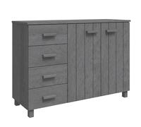 Eleganz Hamar - Buffet en bois de pin massif - Gris foncé - 113 x 40 x 80 cm - Élégant meuble de salon pour aménagements modernes - Durable et stable