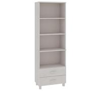 Eleganz Hamar Buffet haut, blanc, 60 x 35 x 180 cm, en pin massif, ensemble de meubles de salon, module d'armoire élégant et durable, pour un intérieur moderne