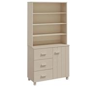 Eleganz Hamar - Buffet haut en bois massif marron miel - Ensemble de meubles de salon en pin - Durable et élégant - Rangement parfait pour votre salon