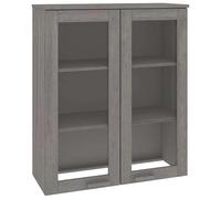 Eleganz HAMAR - Dessus de buffet haut - Gris clair - 85 x 35 x 100 cm - En bois massif - Meuble de salon moderne pour petits espaces - Durable et élégant