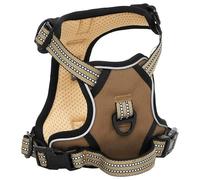 Eleganz Harnais réfléchissant réglable pour chien - Confortable et sûr à porter la nuit - Idéal pour les promenades et les activités de plein air - Marron