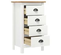 Eleganz Hill - Buffet de salon en pin massif - 46 x 35 x 80 cm - Élégant et durable - Idéal pour les intérieurs modernes - Blanc