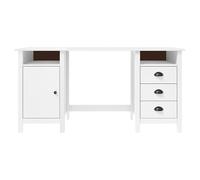 Eleganz Hill Bureau blanc 150 x 50 x 74 cm en pin massif - Poste de travail dans le bureau de grande pièce - Durable et naturel - Parfait pour le bureau à domicile et le bureau
