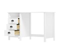 Eleganz Hill Bureau en pin massif 120 x 50 x 74 cm avec 3 tiroirs - Poste de travail pour grand bureau, durable et pratique