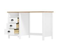 Eleganz Hill Bureau en pin massif avec 3 tiroirs 120 x 50 x 74 cm - Poste de travail pour grand bureau, durable et élégant