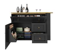 Eleganz Îlot de cuisine 120 x 40 x 90 cm avec étagère à épices blanche | Chariot de cuisine extensible 40-65 cm 24 pots à épices | Chariot de service porte-couteaux 2 tiroirs | Armoire de buffet à