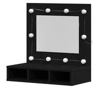 Eleganz Lavabo en chêne noir en bois naturel - Étagère de salle de bain moderne avec miroir pour un rangement élégant, durable et respectueux de l'environnement