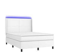 Eleganz Lit à sommier tapissier 140 x 200 cm avec éclairage et cuir synthétique - Lit moderne avec matelas pour chambre à coucher, confort et espace de rangement