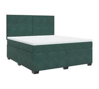 Eleganz Lit à sommier tapissier 180 x 200 cm avec matelas, en tissu velours vert foncé, design pour chambre à coucher, durable et confortable, ensemble de lit moderne pour un sommeil réparateur