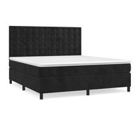 Eleganz Lit à sommier tapissier 180 x 200 cm avec matelas en velours noir - Système de sommeil de luxe pour un sommeil réparateur, parfait pour la chambre à coucher