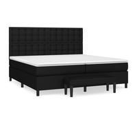 Eleganz Lit à sommier tapissier 200 x 200 cm avec matelas - Lit en tissu moderne pour chambre à coucher, confort et espace de rangement - Noir - Idéal pour un sommeil réparateur