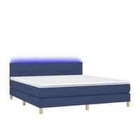 Eleganz Lit à sommier tapissier avec éclairage, 160 x 200 cm, lit en tissu moderne, avec matelas, pour chambre à coucher, solution de confort et d'espace de rangement