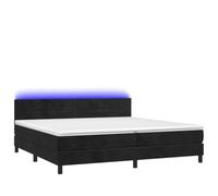Eleganz Lit à sommier tapissier avec housse en velours et éclairage - 200 x 200 cm - Lit de chambre moderne avec matelas - Design luxueux pour un sommeil réparateur