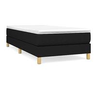 Eleganz Lit à sommier tapissier avec matelas, 100 x 200 cm, en tissu noir, système de couchage moderne pour un sommeil réparateur, peu encombrant et confortable